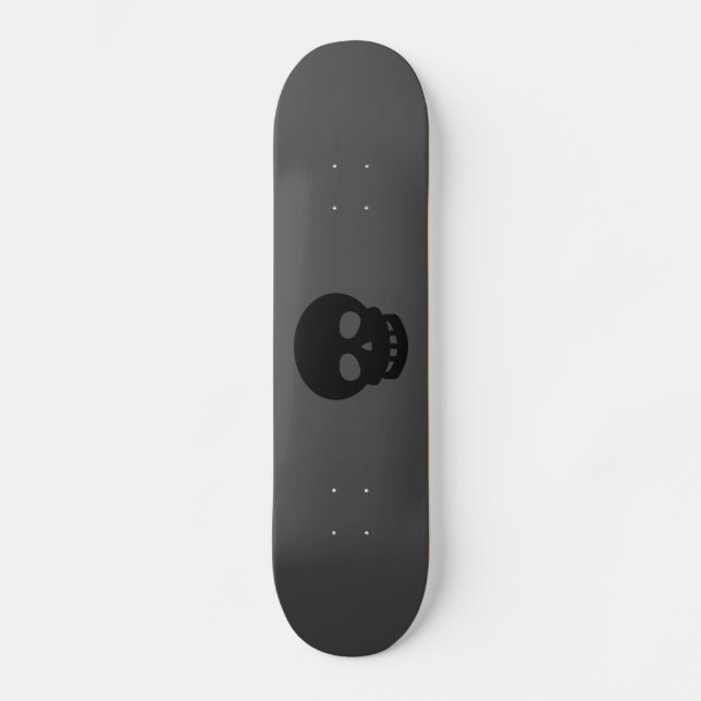 Cool Goth Black Skull Skateboard (Vorderseite)