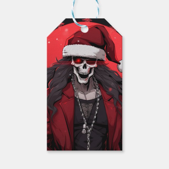 Cool Goth Punk Skull Anime Santa Demon Geschenkanhänger (Vorderseite)