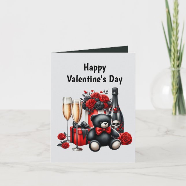 Cool Gothic-Add-Nachricht Valentine Feiertagskarte (Vorderseite)