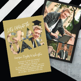 Cool Graduate Cutout Foto Moderne Graduierungspart Einladung