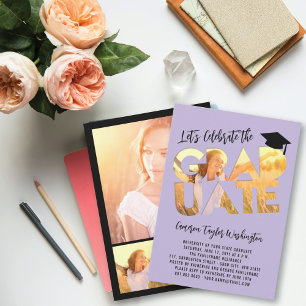 Cool Graduate Cutout Foto Moderne Graduierungspart Einladung