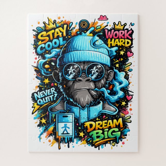 Cool Graffiti Gorilla | Street Art Motivation Puzzle (Vertikal)
