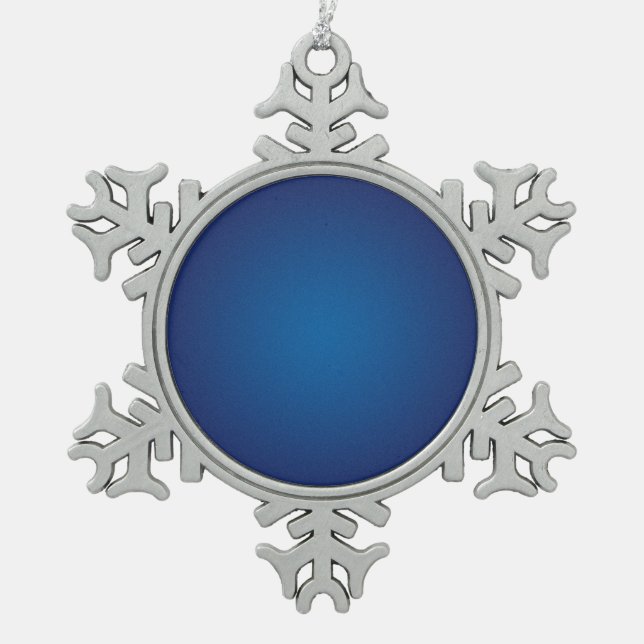 Cool Grainy Deep Blue Vignette Schneeflocken Zinn-Ornament (Vorderseite)