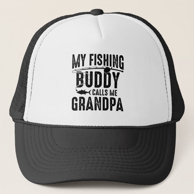 Cool Grandpa fishing buddy word art  Truckerkappe (Vorderseite)