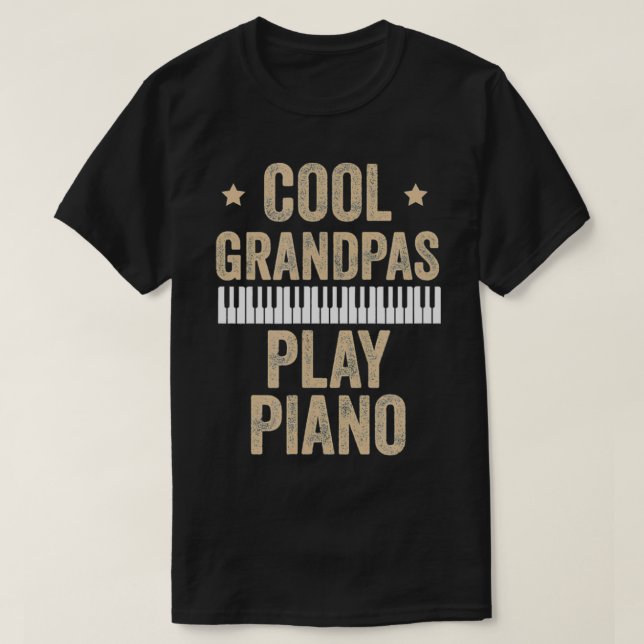 Cool Grandpas Piano Piano Piano Pianist Musici T-Shirt (Design vorne)