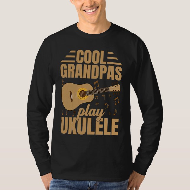 Cool Grandpas Play Ukulele  Player Music  Graphic T-Shirt (Vorderseite)