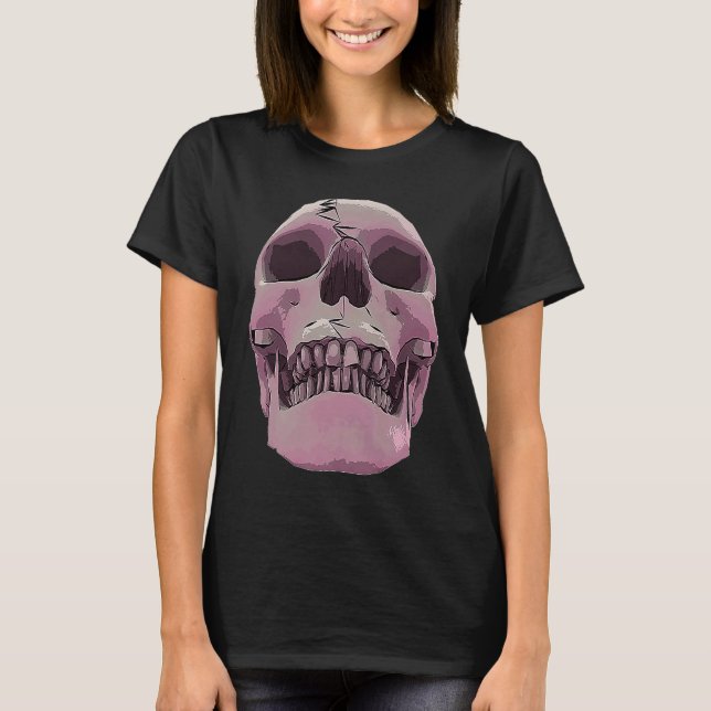Cool Graphic Skull  Death Skeleton Goth Halloween  T-Shirt (Vorderseite)