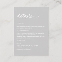 Cool Gray Trendy Script Begleitkarte