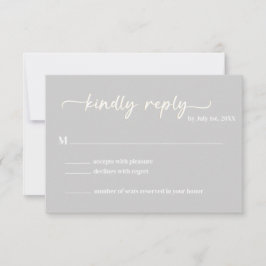 Cool Gray Trendy Script UAWG RSVP Karte