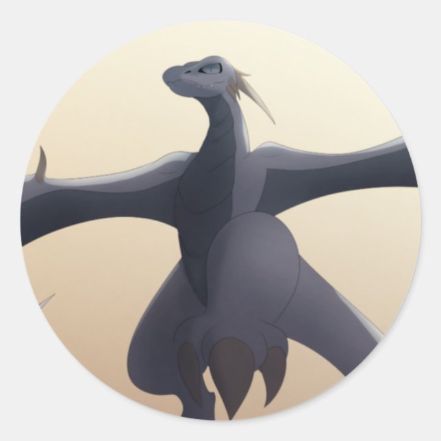 Cool Gray Wyvern Runder Aufkleber (Vorderseite)