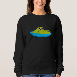 Cool Green Alligator Crocodile Wild Animal Predato Sweatshirt