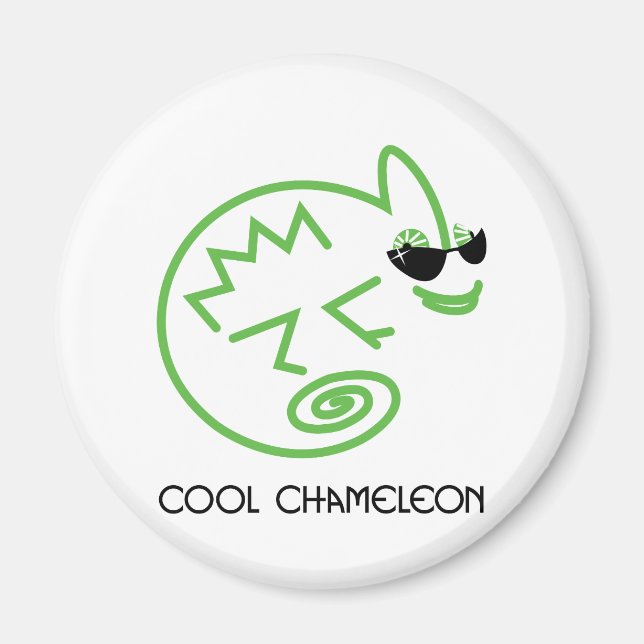 Cool Green Chameleon Magnet (Vorne)