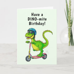 Cool Green Dinosaur Geburtstag Karte