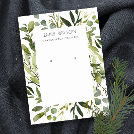 COOL GREEN FOLIAGE WREATH FRAME EARRING DISPLAY VISITENKARTE
