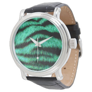 Cool green neon tiger stripes armbanduhr