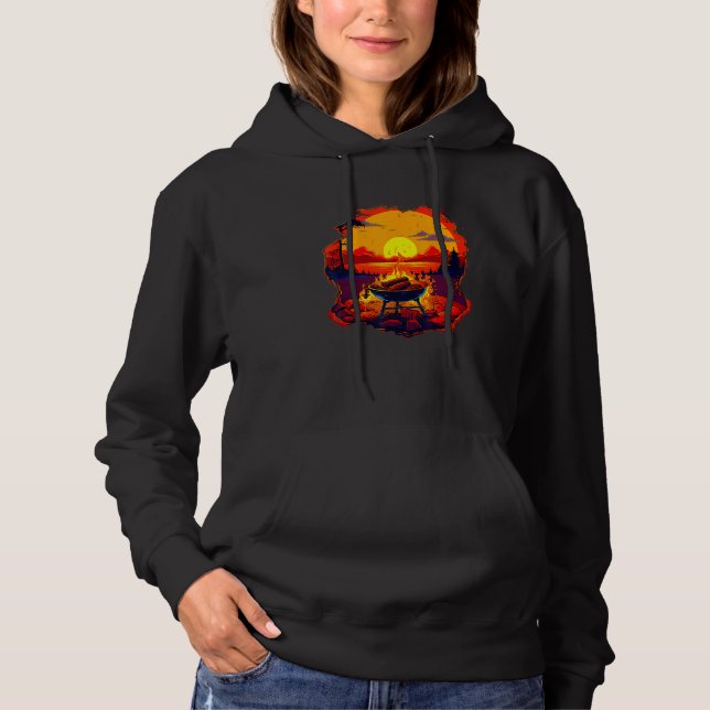 Cool grilling at Lake in summery Days with Family  Hoodie (Vorderseite)