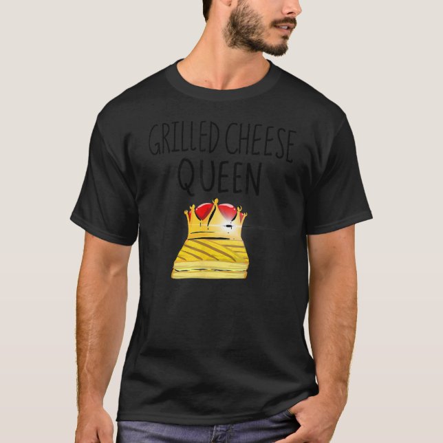 Cool Grillkäse Queen Funny Toasted Sandwich m T-Shirt (Vorderseite)