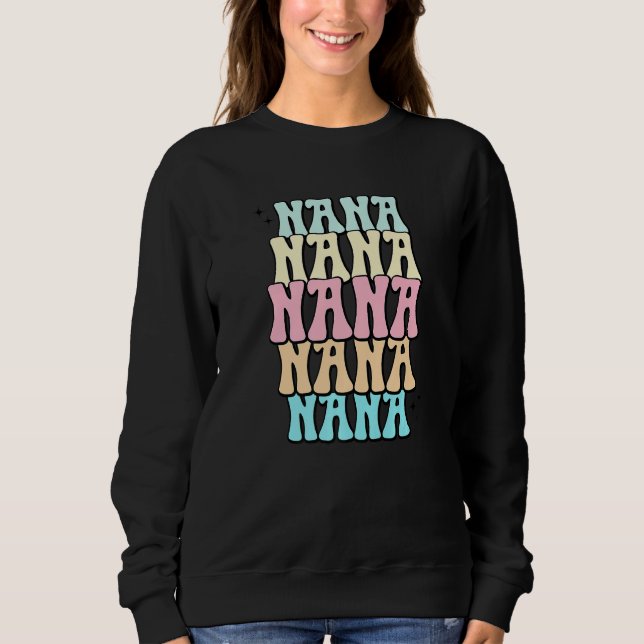Cool Groovy Nana Grandma Baby Shower Reveal Bubble Sweatshirt (Vorderseite)