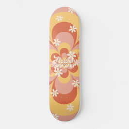 Cool Groovy Retro Vintage Blume Power Skateboard