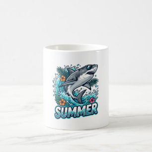 Cool Großer Weißer Hai springt - Sommer Tier Kaffeetasse