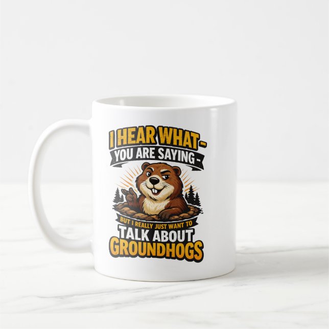 Cool Groundhog Day Groundhog | Funny February Kaffeetasse (Links)