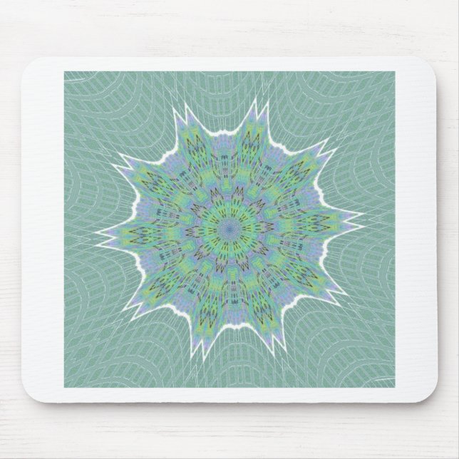 Cool grünes Blumenmuster Mousepad (Vorne)