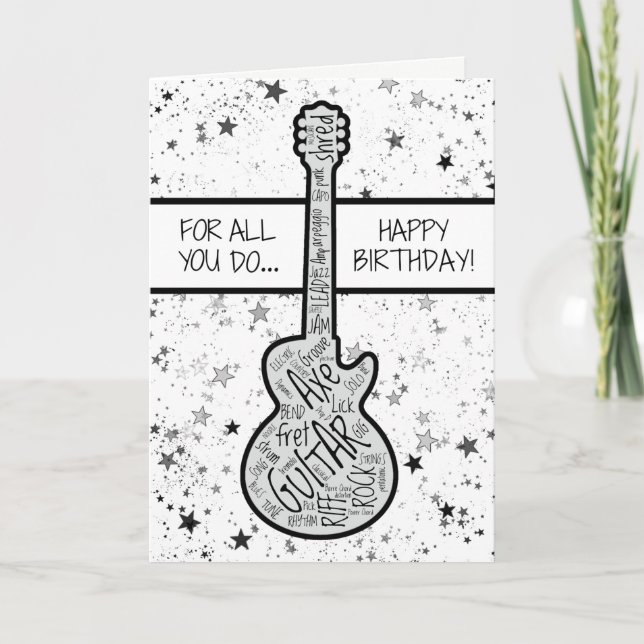 Cool Guitar Musician Rocker Gitarrist Birthday Car Karte (Vorderseite)
