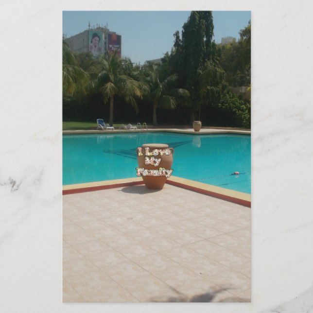 Cool Hakuna Matata Pool Seite I Liebe Meine Famili Briefpapier (Vorderseite)