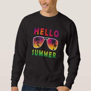 Cool Hallo Sommersonnenbrille Urlaub Palmen Bäume Sweatshirt