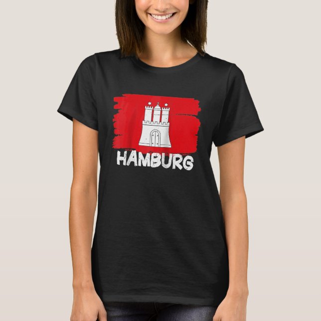 Cool Hamburg Flag Raglan Baseball T-Shirt (Vorderseite)