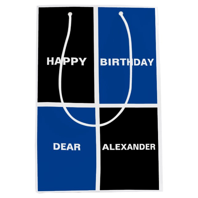 Cool Happy Birthday Mittlere Geschenktüte (Vorderseite)
