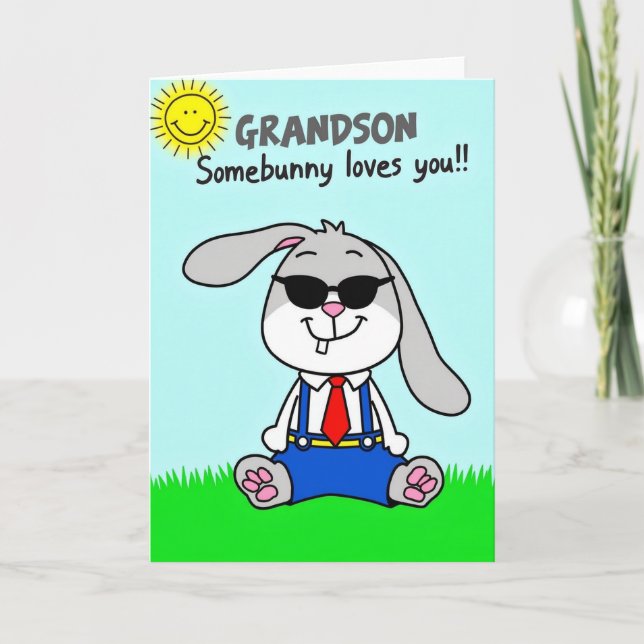 Cool Hare Smiling Fun Day Card Karte (Vorderseite)