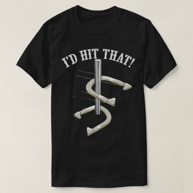 Cool hatte ich den lustigen Hufeisenpitching-Spiel T-Shirt (Design vorne)
