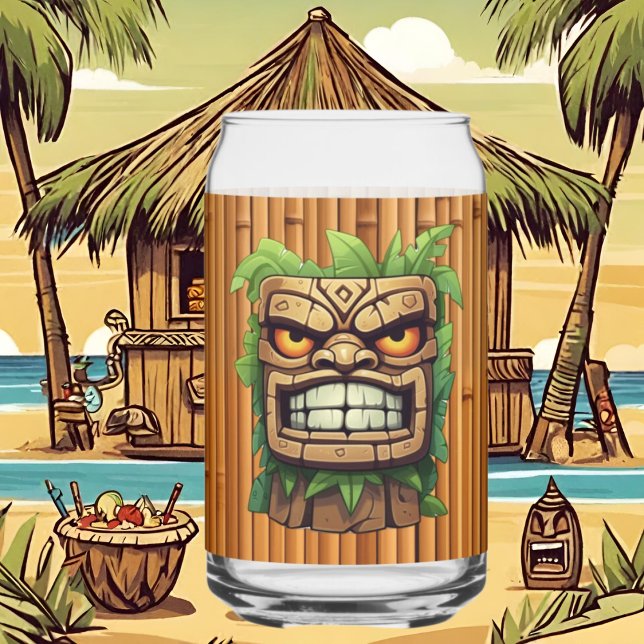 Cool Hawaii tiki Kopf Party Dosenglas (Von Creator hochgeladen)