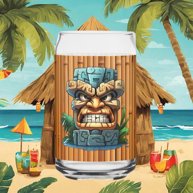 Cool Hawaii tiki Kopf Party Dosenglas (Von Creator hochgeladen)