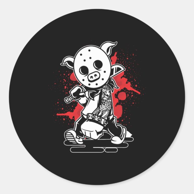 Cool Hiphop Pig Typ Street Graffiti Art Hip Hop U Runder Aufkleber (Vorderseite)