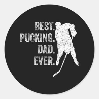 Cool Hockey Vater Funny Best Pucking Vater Ewiger Runder Aufkleber