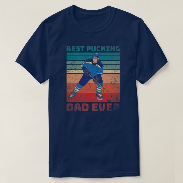 Cool Hockey Vater Gönnt Funny Best Pucking Vater E T-Shirt (Design vorne)