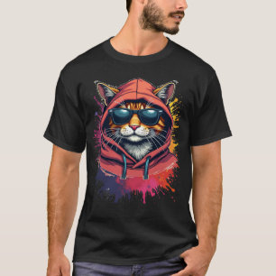Cool Hoodie Cat Urban Streetwear T-Shirt