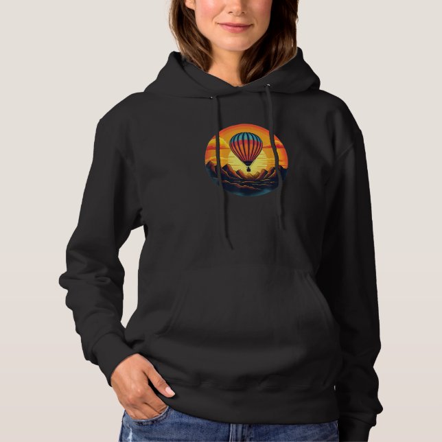 Cool Hot Air Balloon with Sunset for Adventures Hoodie (Vorderseite)