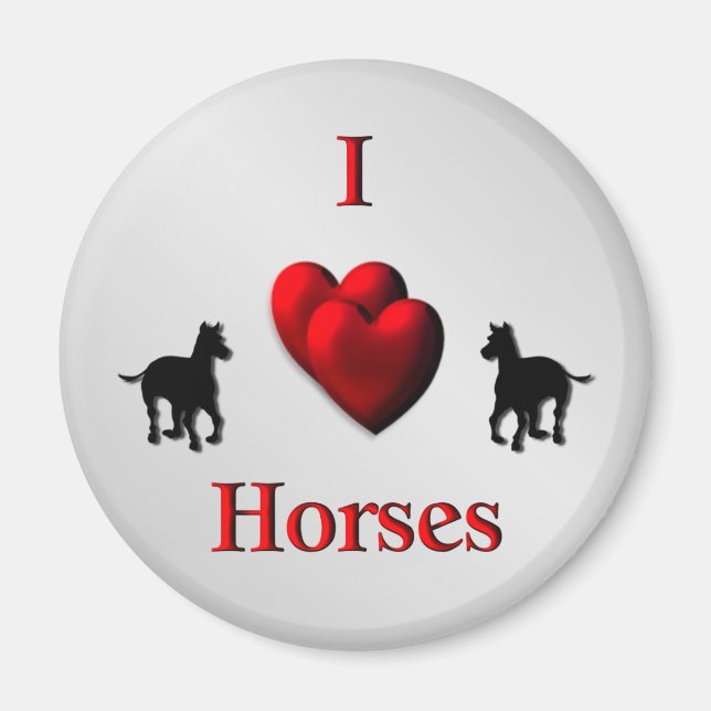 Cool I Heart Pferd Design Magnet (Vorne)