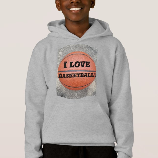 Cool I Liebe Basketball Spaß Kinder Shirt (Vorderseite)