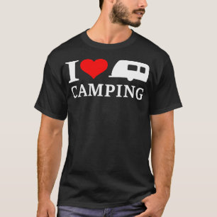 Cool I Liebe Camping mit RV Trailer und Herz T-Shirt