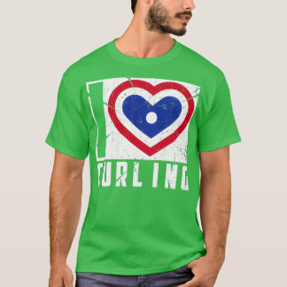 Cool I Liebe Curling Design Niedliches Wintergesch T-Shirt