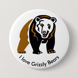 Cool I Liebe GRIZZLY Bears - Schaltfläche Button