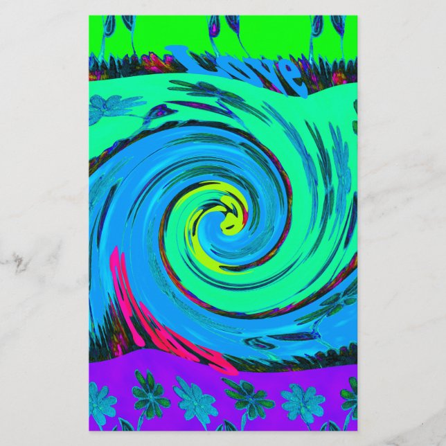 Cool I Liebe Hawaii: Design von Blumenmustern für  Briefpapier (Vorderseite)