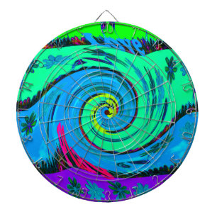 Cool I Liebe Hawaii: Design von Blumenmustern für Dartscheibe