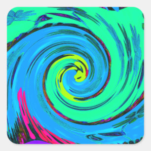 Cool I Liebe Hawaii: Design von Blumenmustern für  Quadratischer Aufkleber