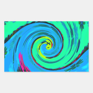 Cool I Liebe Hawaii: Design von Blumenmustern für  Rechteckiger Aufkleber