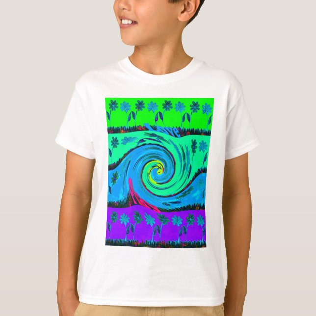 Cool I Liebe Hawaii: Design von Blumenmustern für  T-Shirt (Vorderseite)